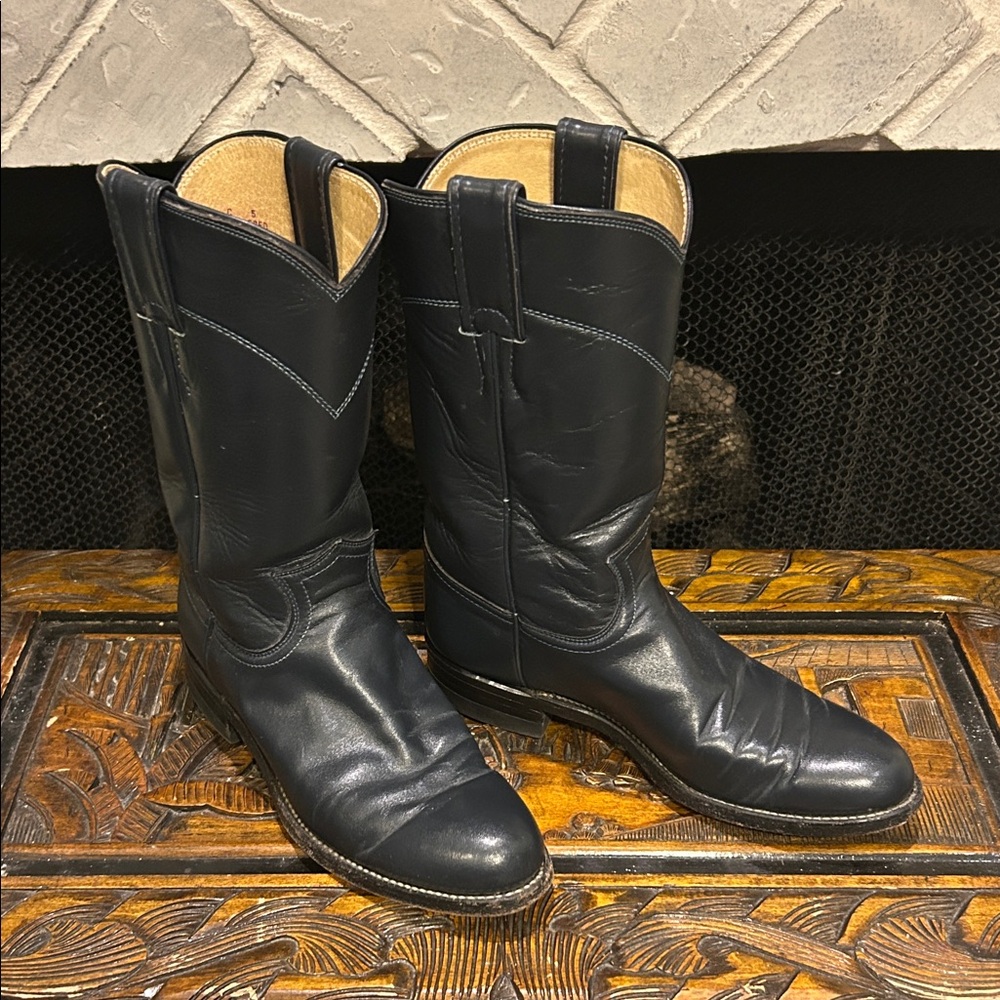 Vintage Justin Boots Men's Leather Western Pull-On Boots